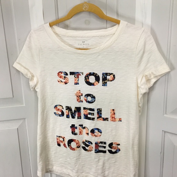 Talbots Stop to Smell the Roses Cotton Tee - Picture 8 of 15
